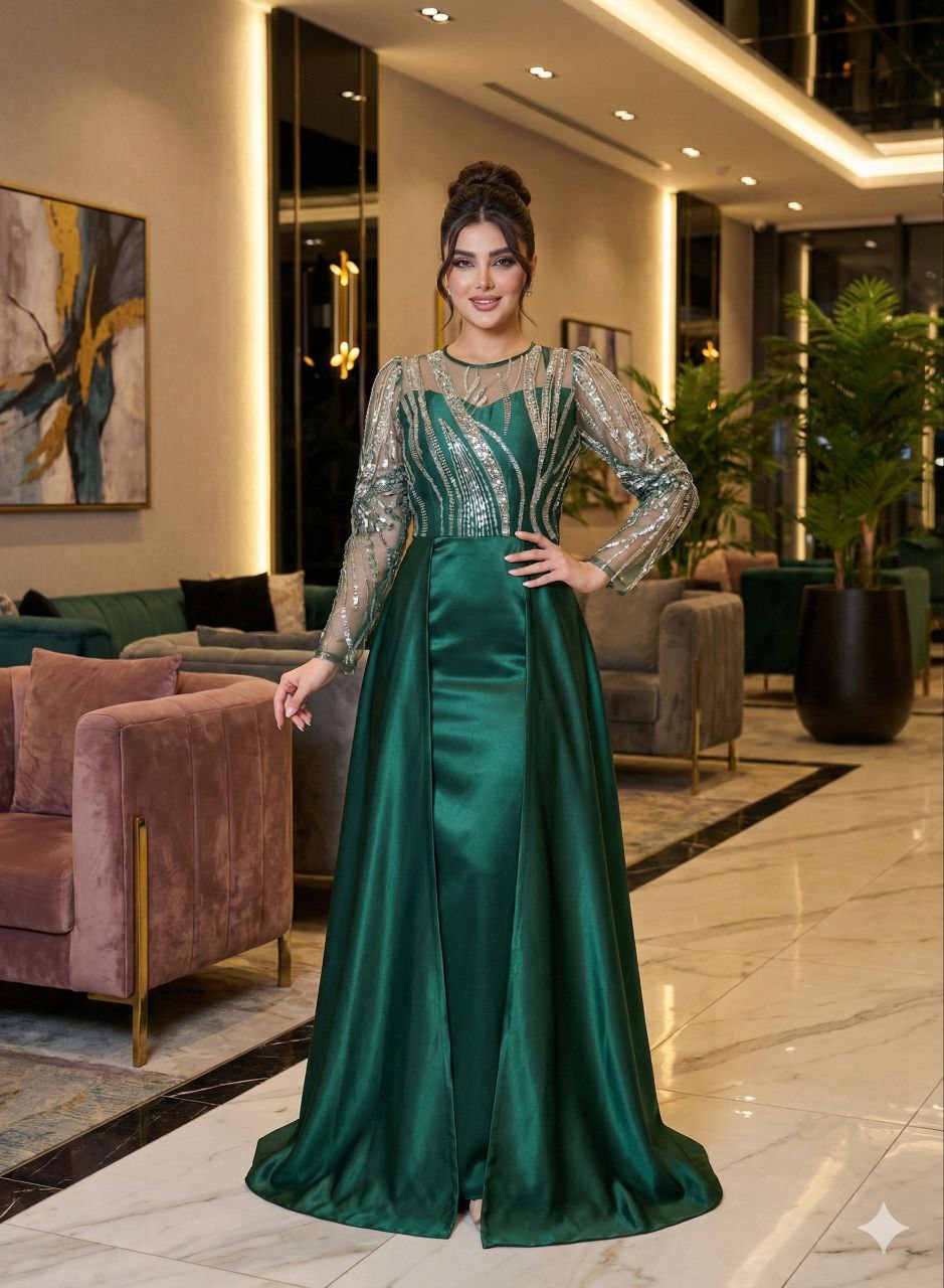 لباس مجلسی زنانه جذاب و خاص و جدید ملودی ، لباس مجلسی زنانه تور منجوق و ساتن آمریکایی اصل  جذااااب