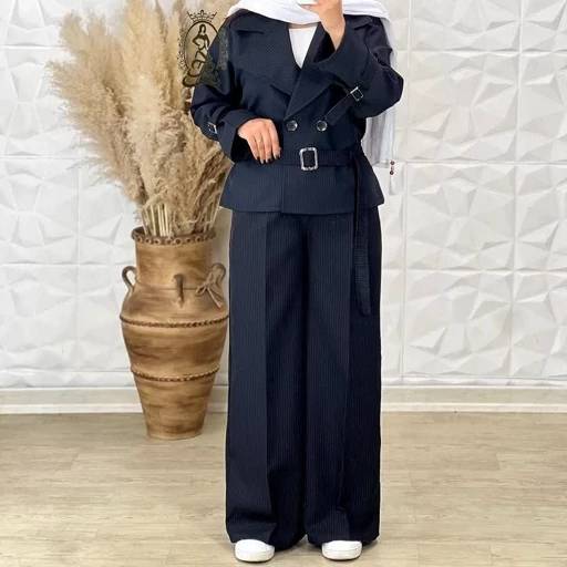 ست کت و شلوار زنانه اداری و دانشجویی غزاله مکانیک دیپلمات با کیفیت فری سایز ۳۸ تا ۴۶