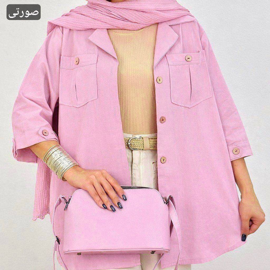 شومیز آستین فلشی زنانه با رنگهای جذاب پاستیلی خنک و کتان لنین درجه یک فری سایز ۳۶ تا ۵۰