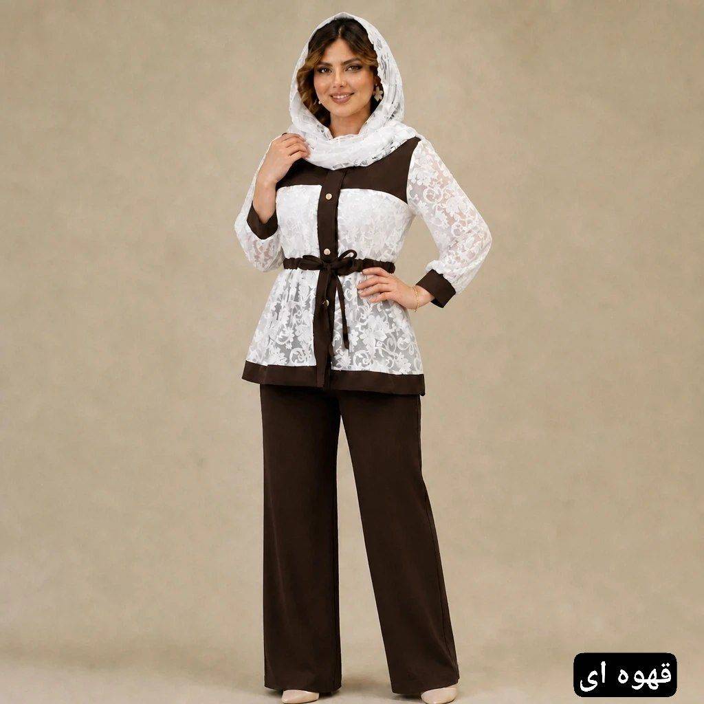ست شومیز و شلوار مجلسی و بیرونی و مهمانی مازراتی و تور جدید فندق با رنگهای خاص و تور بدون بدن نمایی شیک و ترند فری سایز از ۳۸ تا ۴۸