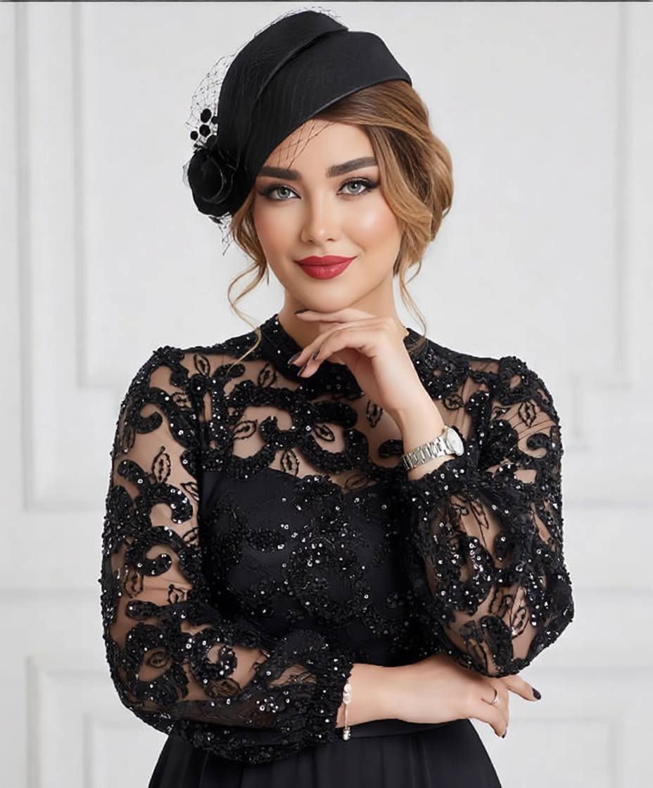 لباس مجلسی زنانه مهوا ساتن امریکایی اصل و گل برجسته شیک و جدید