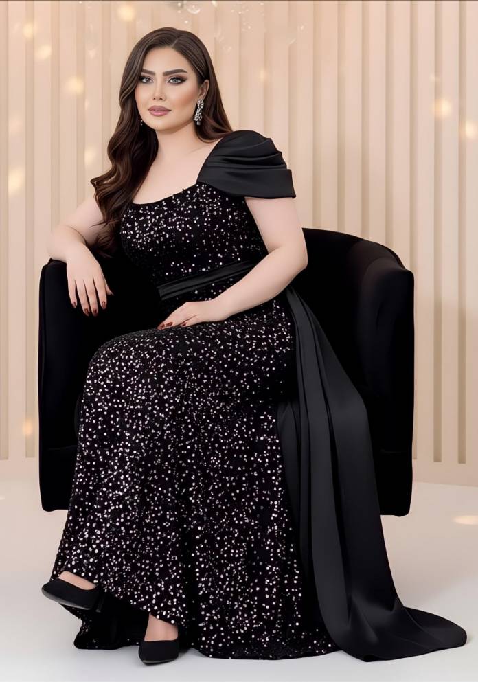 لباس مجلسی زنانه پولک و مخمل مروارید، لباس مجلسی زنانه درجه یک و شیک مروارید دوزی