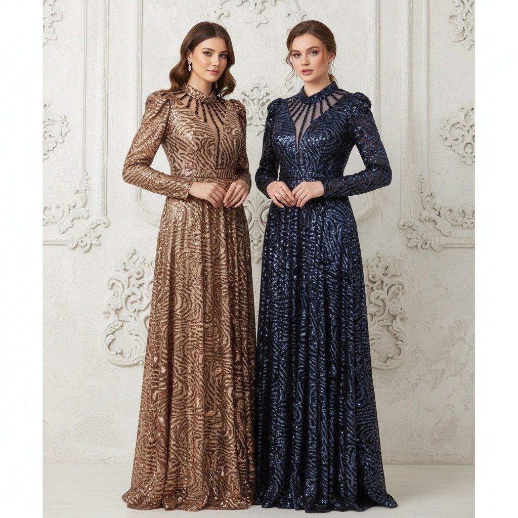 لباس مجلسی زنانه سودا، لباس مجلسی شاین برجسته وارداتی خاص و شیک