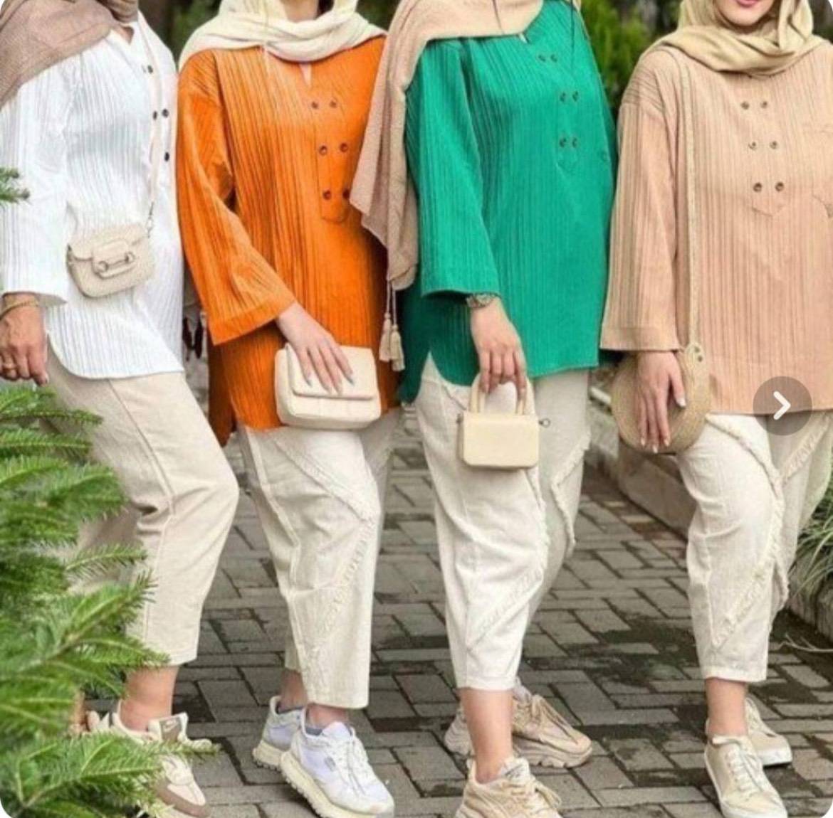 شومیز زنانه جلو دکمه با رنگهای شاد و پاستیلی شیک و جدید ، شومیز زنانه خنک و راحت جنس ایوا درجه یک