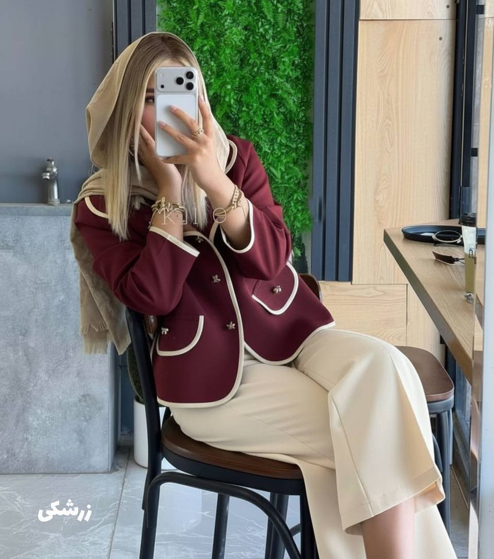 ست کت و شلوار زنانه لاریس بیرونی و مجلسی و مهمانی و حتی کارمندی خاص ترین و شیک ترین کت و شلوار زنانه لاریس مازراتی گرم بالا وارداتی با رنگهای جذاب فری سایز از ۳۸ تا ۴۶